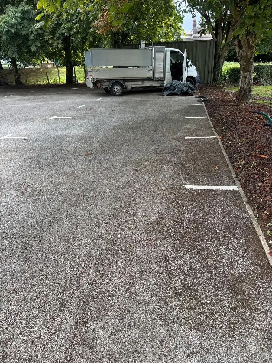 Cleared car park with the South West Bin Cleaning Co van on site